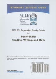 Tapa de MTLE Expanded Study Guide -- Access Card -- for Basic Skills