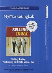 Tapa de NEW MyMarketingLab with Pearson eText -- Access Card -- for Selling Today