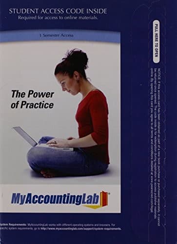 Tapa de MyAccountingLab 1 Semester Access Pass Code