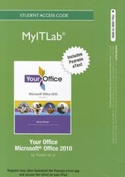 Tapa de myitlab with Pearson eText -- Access Card -- for Your Office Office 2010 Vol. 1