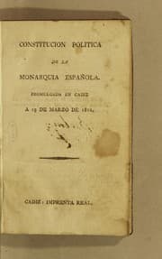 Tapa de Constitucion política de la monarquia española