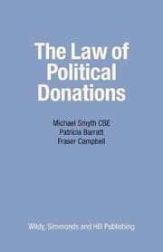 Tapa de The Law of Political Donations. Michael Smyth, Patricia Barratt and Fraser Campbell