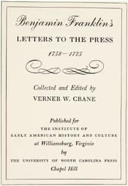 Tapa de Letters to the press, 1758-1775