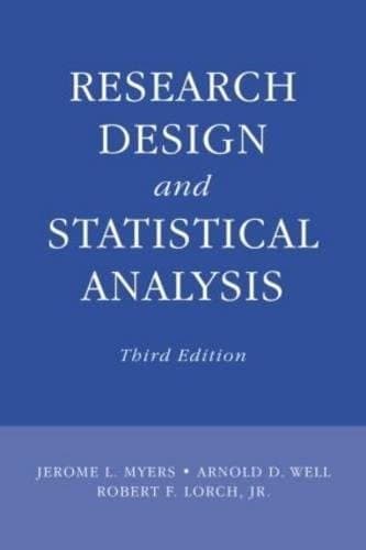 Tapa de Research Design and Statistical Analysis