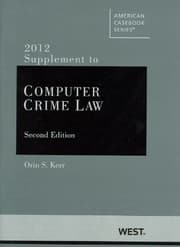 Tapa de Kerr's Computer Crime Law, 2d, 2012 Supplement
