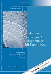 Tapa de Validity and Limitations of College Student Self-Report Data