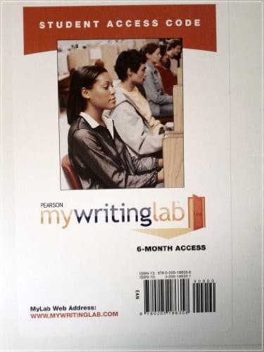 Tapa de MyWritingLab -- Standalone Access Card