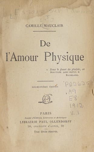 Tapa de Essais sur l'amour