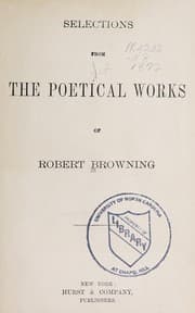 Tapa de Selections from the poetical works of Robert Browning
