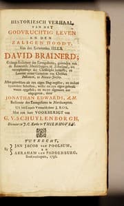Tapa de Historiesch verhaal, van het godvruchtig leven en den zaligen doodt, van den eerwaarden heer David Brainerd