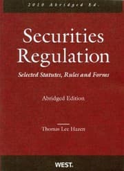 Tapa de Securities Regulation, Selected Statutes, Rules and Forms, 2010 Abridged Edition