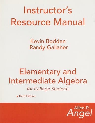 Tapa de Elementary and Intermediate Algebra for College Students Instructor's Resource Manual