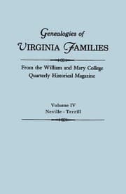 Tapa de Genealogies of Virginia Families from the William and Mary College Quarterly Historical Magazine. in Five Volumes. Volume IV