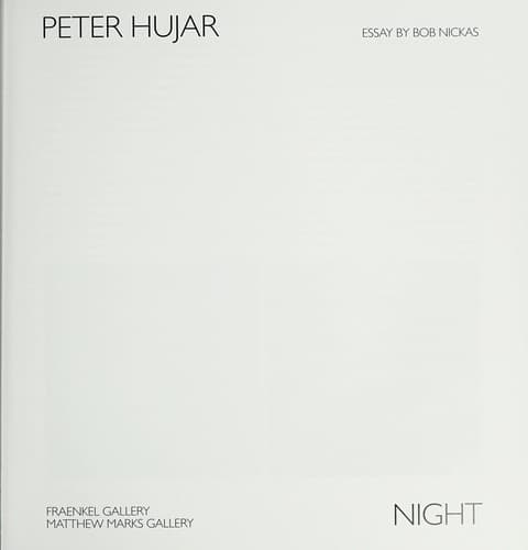 Tapa de Peter Hujar