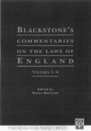 Tapa de Blackstone's Commentaries on The Laws of England Volumes I-IV