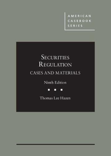 Tapa de Securities Regulation, Cases and Materials