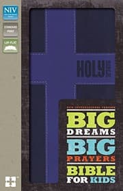 Tapa de NIV, Big Dreams, Big Prayers Bible for Kids, Leathersoft, Blue