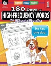 Tapa de 180 Days of High-Frequency Words for First Grade - Learn to Read First Grade Workbook - Improves Sight Words Recognition and Reading Comprehension for Grade 1, Ages 5 to 7