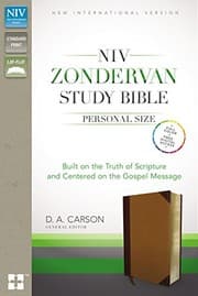 Tapa de NIV Zondervan Study Bible, Personal Size, Leathersoft, Brown/Tan, Indexed