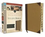 Tapa de NIV, Cultural Backgrounds Study Bible, Leathersoft, Tan, Red Letter Edition, Thumb Indexed
