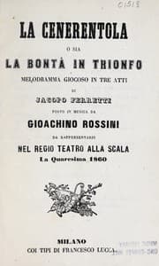 Tapa de La Cenerentola, o sia, La bontà in trionfo