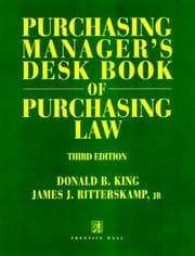 Tapa de Purchasing manager's desk book of purchasing law