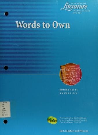 Tapa de Words to Own