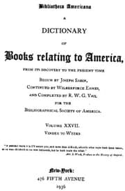 Tapa de A dictionary of books relating to America