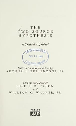 Tapa de The Two-source hypothesis