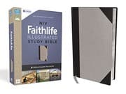 Tapa de NIV, Faithlife Illustrated Study Bible, Leathersoft, Gray/Black, Thumb Indexed