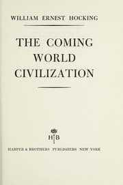 Tapa de The coming world civilization