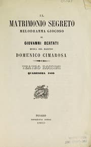 Tapa de Il matrimonio segreto