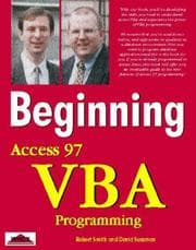 Tapa de Beginning Access 97 VBA programming