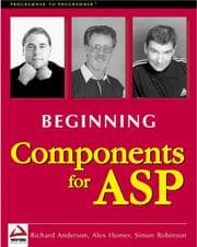 Tapa de Beginning components for ASP