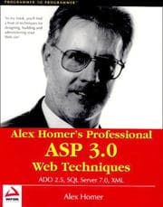 Tapa de Alex Homer's professional ASP techniques