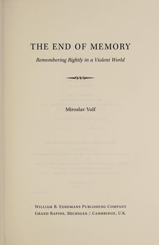 Tapa de The end of memory