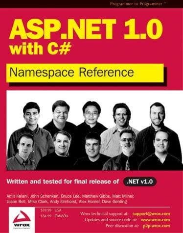 Tapa de ASP.NET 1.0 Namespace Reference with C#