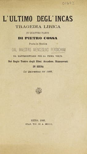 Tapa de L'ultimo degl'Incas