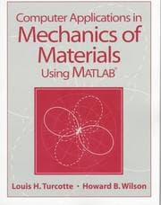 Tapa de Computer applications in mechanics of materials using MATLAB