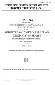 Tapa de Recent developments in Tibet