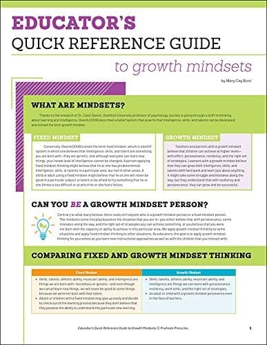 Tapa de Educator's Quick Reference Guide to Growth Mindsets