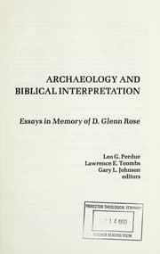 Tapa de Archaeology and Biblical interpretation