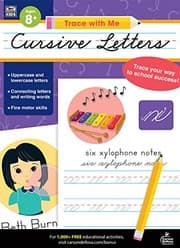 Tapa de Carson Dellosa - Cursive Letters Activity Book for 2nd, 3rd, 4th, 5th Grade, Paperback, 128 Pages, Ages 7+