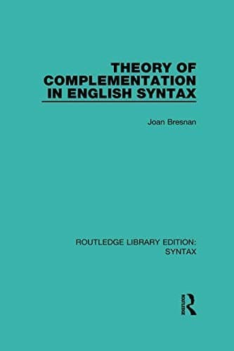 Tapa de Theory of Complementation in English Syntax