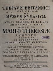 Tapa de Thesauri Britannici pars prima, seu, Museum numarium