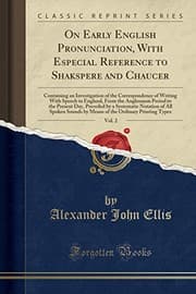 Tapa de On Early English Pronunciation, with Especial Reference to Shakspere and Chaucer, Vol. 2
