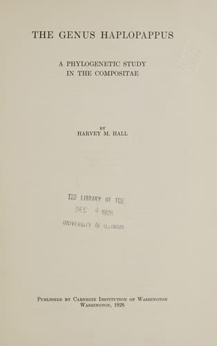 Tapa de The genus Haplopappus