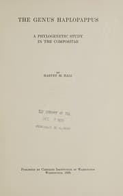 Tapa de The genus Haplopappus