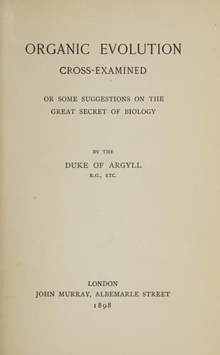 Tapa de Organic evolution cross-examined