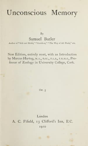 Tapa de Unconscious memory